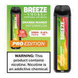 BREEZE SMOKE PRO 5% DISPOSABLE VAPE 6ML 2000 PUFFS (ORANGE MANGO WATERMELON - FLAVOR)