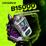 CRAZYACE B15000 DUAL TANK 10ML 15,000 PUFFS REACHARGEABLE DISPOSABLE VAPE