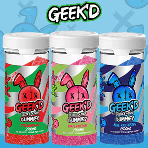 Geek’d 2500mg Delta-8 + THC-P Gummies – 20ct Jar