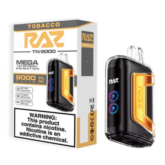 RAZ TN9000 12ML 9000 PUFFS DISPOSABLE VAPE (TOBACCO - FLAVOR)