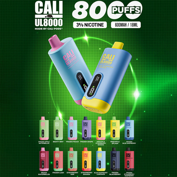 CALI UL8000 3% NIC RECHARGEABLE DISPOSABLE 18ML 8000 PUFFS