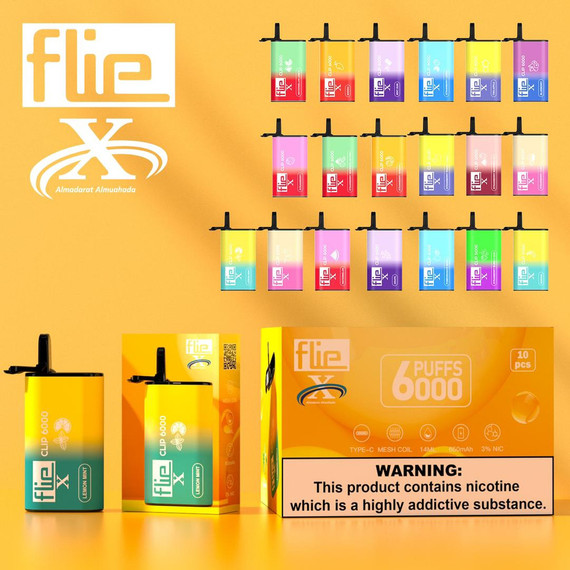 FLIE CLIP 5% NIC RECHARGEABLE DISPOSABLE 6000 PUFFS 14ML