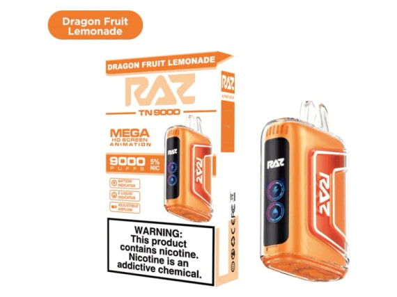 RAZ TN9000 12ML 9000 PUFFS DISPOSABLE VAPE (DRAGON FRUIT LEMONADE - FLAVOR)