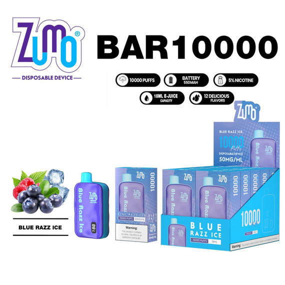 ZUMO BAR 10000 PUFFS 12ML DISPOSABLE VAPE (BLUE RAZZ ICE - FLAVOR)