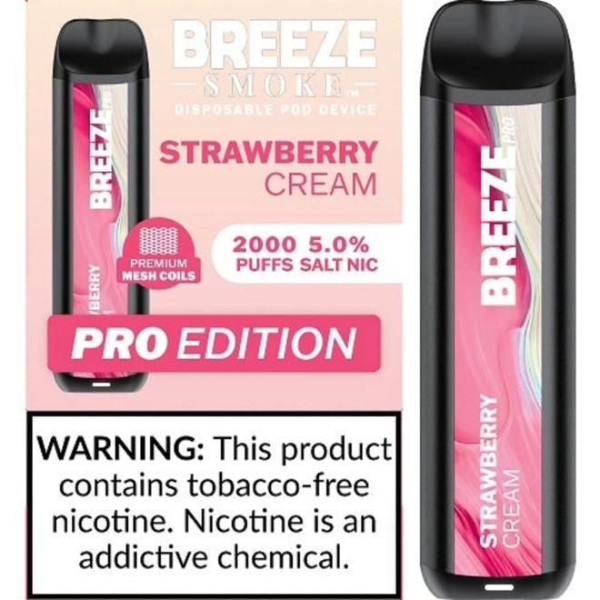 BREEZE SMOKE PRO 5% DISPOSABLE VAPE 6ML 2000 PUFFS (STRAWBERRY CREAM - FLAVOR)

Introducing the Breeze Smoke Pro 5% Disposable Vape in Strawberry Cream Flavor, a 6ml device that offers 2000 puffs of sweet and creamy vaping delight.