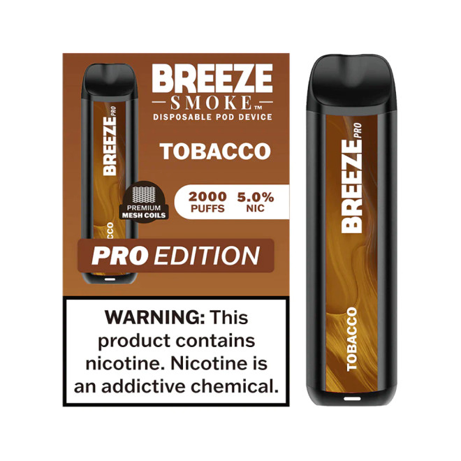 BREEZE SMOKE PRO 5% DISPOSABLE VAPE 6ML 2000 PUFFS