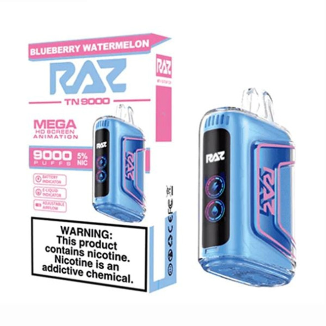 RAZ TN9000 12ML 9000 PUFFS DISPOSABLE VAPE (BLUEBERRY WATERMELON - FLAVOR)