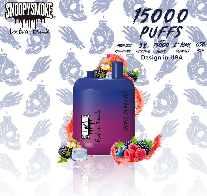 SNOOPY SMOKE EXTRA TANK 15000 PUFFS DISPOSABLE VAPE (TRIPLE BERRY ICE - FLAVOR)