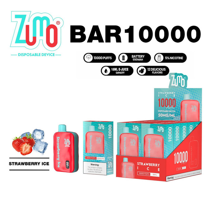 ZUMO BAR 10000 PUFFS 12ML DISPOSABLE VAPE (STRAWBERRY ICE - FLAVOR)