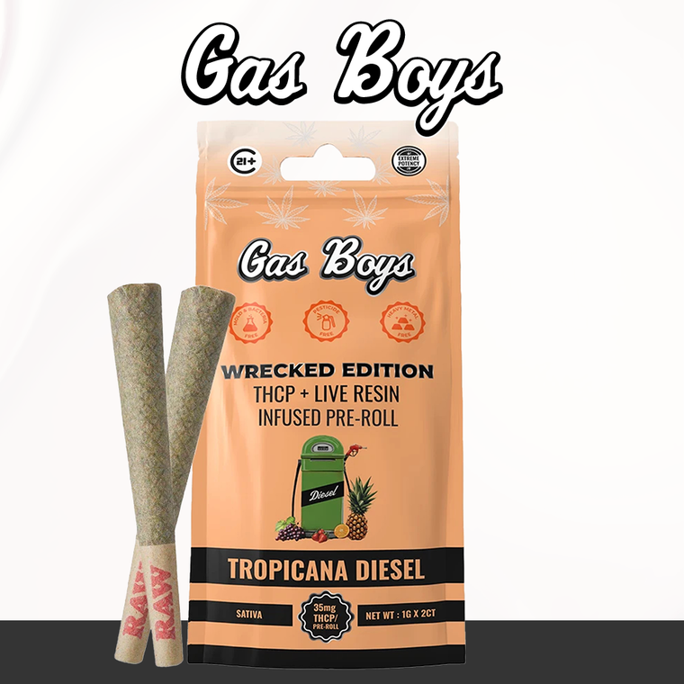 Gas Boys THC-A Exotic Whole Flower Pre-Rolls – 1.5G x 2-Pack