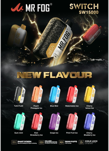 MR FOG SWITCH SW15000 17ML 15,000 PUFFS DISPOSABLE VAPE *NEW FLAVORS*
