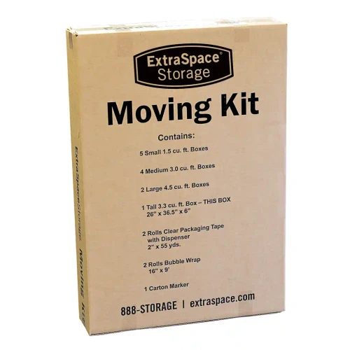 PackRite Moving Kit - Contains: Boxes, Tape, Bubble Cushion, Marker