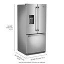 Maytag® 30-Inch Wide French Door Refrigerator with Exterior Water Dispenser- 20 Cu. Ft. MFW2055FRZ