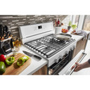 Kitchenaid® 30-Inch 5-Burner Gas Convection Range KFGG500EWH