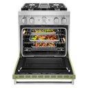 KitchenAid® 30'' Smart Commercial-Style Dual Fuel Range with 4 Burners KFDC500JAV