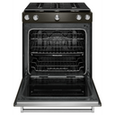 Kitchenaid® 30-Inch 5-Burner Gas Slide-In Convection Range KSGG700EBS