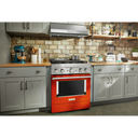 KitchenAid® 30'' Smart Commercial-Style Gas Range with 4 Burners KFGC500JSC