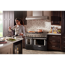 KitchenAid® 48'' Smart Commercial-Style Gas Range with Griddle KFGC558JBK