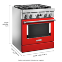 KitchenAid® 30'' Smart Commercial-Style Dual Fuel Range with 4 Burners KFDC500JPA