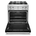 KitchenAid® 30'' Smart Commercial-Style Dual Fuel Range with 4 Burners KFDC500JBK