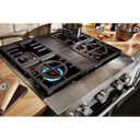 KitchenAid® 30'' Smart Commercial-Style Dual Fuel Range with 4 Burners KFDC500JBK