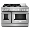 KitchenAid® 48'' Smart Commercial-Style Gas Range with Griddle KFGC558JSS