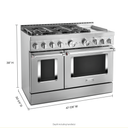 KitchenAid® 48'' Smart Commercial-Style Gas Range with Griddle KFGC558JSS