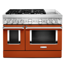 KitchenAid® 48'' Smart Commercial-Style Dual Fuel Range with Griddle KFDC558JSC