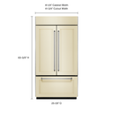 Kitchenaid® 24.2 Cu. Ft. 42 Width Built-In Panel Ready French Door Refrigerator with Platinum Interior Design KBFN502EPA