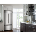 Kitchenaid® 20.8 Cu. Ft. 36 Width Built In Stainless Steel French Door Refrigerator with Platinum Interior Design KBFN506ESS