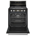 Kitchenaid® 30-Inch 5-Burner Gas Convection Range KFGG500EBS