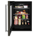 Kitchenaid® 24 Undercounter Refrigerator with Glass Door and Shelves with Metallic Accentsand with PrintShield™ Finish KURL314KBS