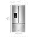 Kitchenaid® 23.8 cu. ft. 36 Counter-Depth French Door Platinum Interior Refrigerator with PrintShield™ Finish KRFC704FPS