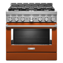 KitchenAid® 36'' Smart Commercial-Style Gas Range with 6 Burners KFGC506JSC