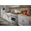 KitchenAid® 30'' Smart Commercial-Style Dual Fuel Range with 4 Burners KFDC500JSS