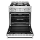 KitchenAid® 30'' Smart Commercial-Style Gas Range with 4 Burners KFGC500JSS