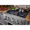 KitchenAid® 30'' Smart Commercial-Style Gas Range with 4 Burners KFGC500JSS