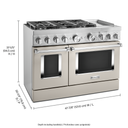 KitchenAid® 48'' Smart Commercial-Style Dual Fuel Range with Griddle KFDC558JMH