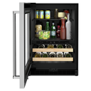 Kitchenaid® 24 Beverage Center with Glass Door and Wood-Front Racks KUBL214KSB