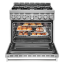 KitchenAid® 36'' Smart Commercial-Style Gas Range with 6 Burners KFGC506JSS