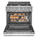 KitchenAid® 36'' Smart Commercial-Style Gas Range with 6 Burners KFGC506JSS