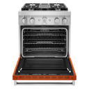 KitchenAid® 30'' Smart Commercial-Style Dual Fuel Range with 4 Burners KFDC500JSC