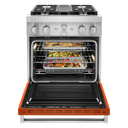 KitchenAid® 30'' Smart Commercial-Style Dual Fuel Range with 4 Burners KFDC500JSC