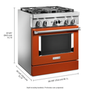 KitchenAid® 30'' Smart Commercial-Style Dual Fuel Range with 4 Burners KFDC500JSC