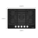 Kitchenaid® 30" Gas-on-Glass Cooktop KCGG530PBL