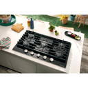 Kitchenaid® 30" Gas-on-Glass Cooktop KCGG530PBL