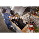 Kitchenaid® 36" Electric Cooktop with 5 Elements and Knob Controls KCES556HBL