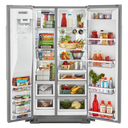 Kitchenaid® 24.8 cu ft. Side-by-Side Refrigerator with Exterior Ice and Water and PrintShield™ finish KRSF705HPS