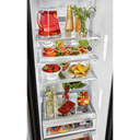 Kitchenaid® 19.9 cu ft. Counter-Depth Side-by-Side Refrigerator with Exterior Ice and Water and PrintShield™ finish KRSC700HBS