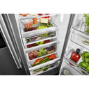 Kitchenaid® 19.9 cu ft. Counter-Depth Side-by-Side Refrigerator with Exterior Ice and Water and PrintShield™ finish KRSC700HBS